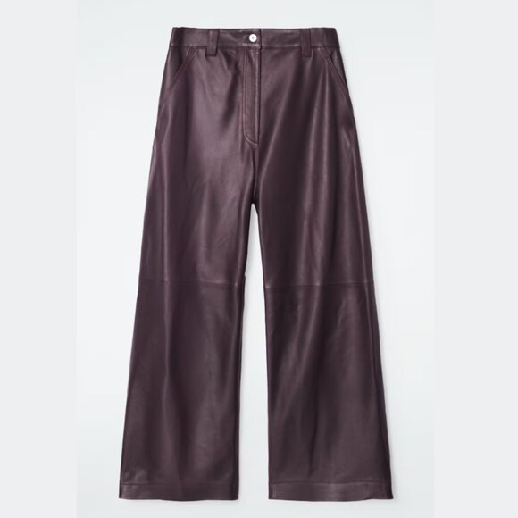 COS Pants - COS Leather Barrel-Leg Utility Pants